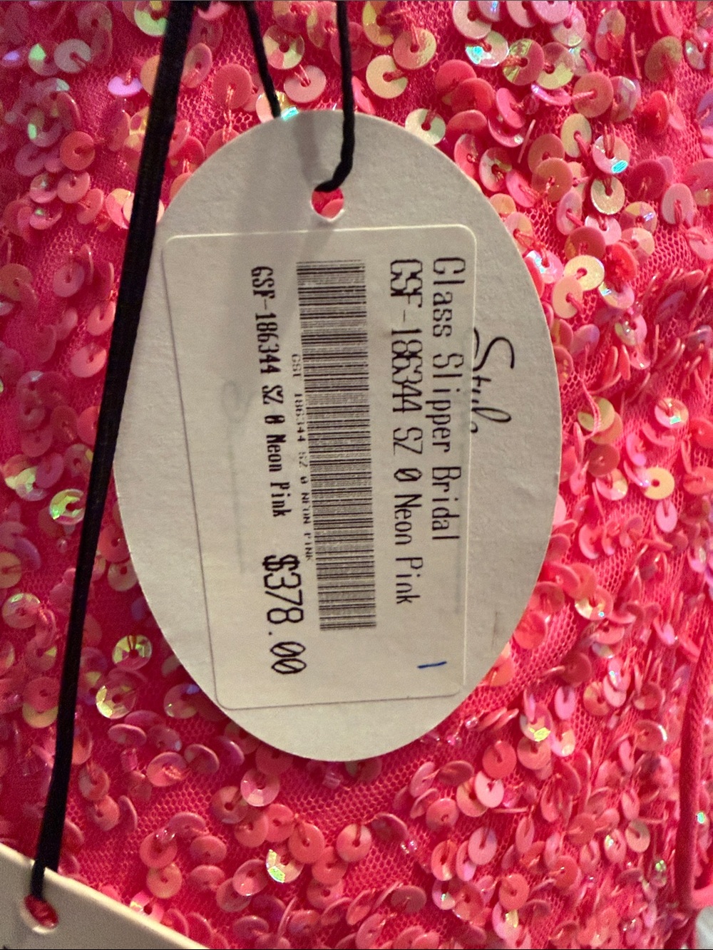 Ashley Lauren Hot Pink Sequin V-Neck Mini Dress - Picture 2 of 3